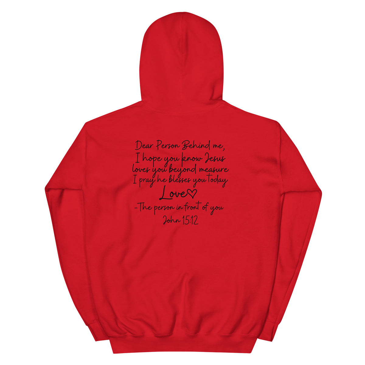 Love Like Jesus Hoodie - Red - Back View