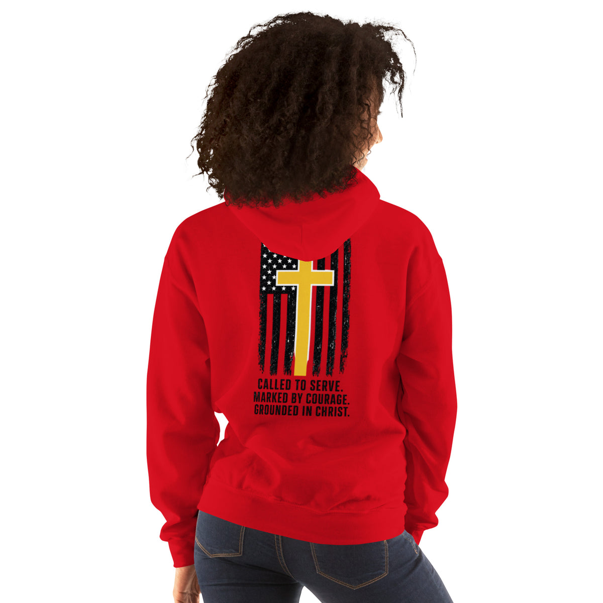 Heroes in Christ Dispatch Hoodie - Red - Back View