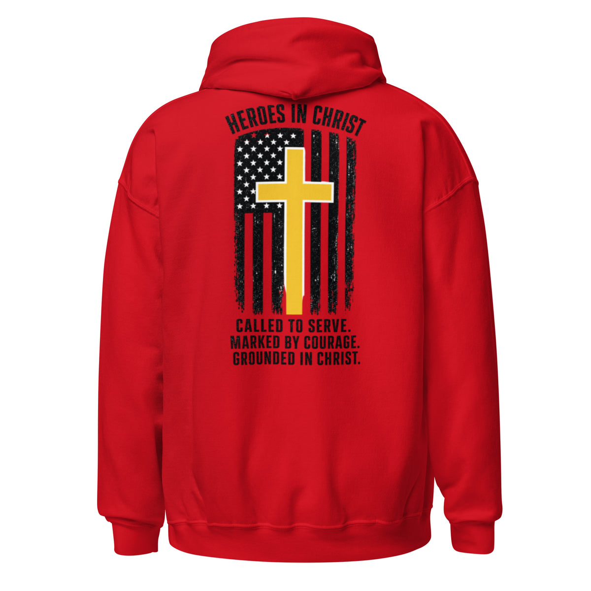 Heroes in Christ Dispatch Hoodie - Red - Back View