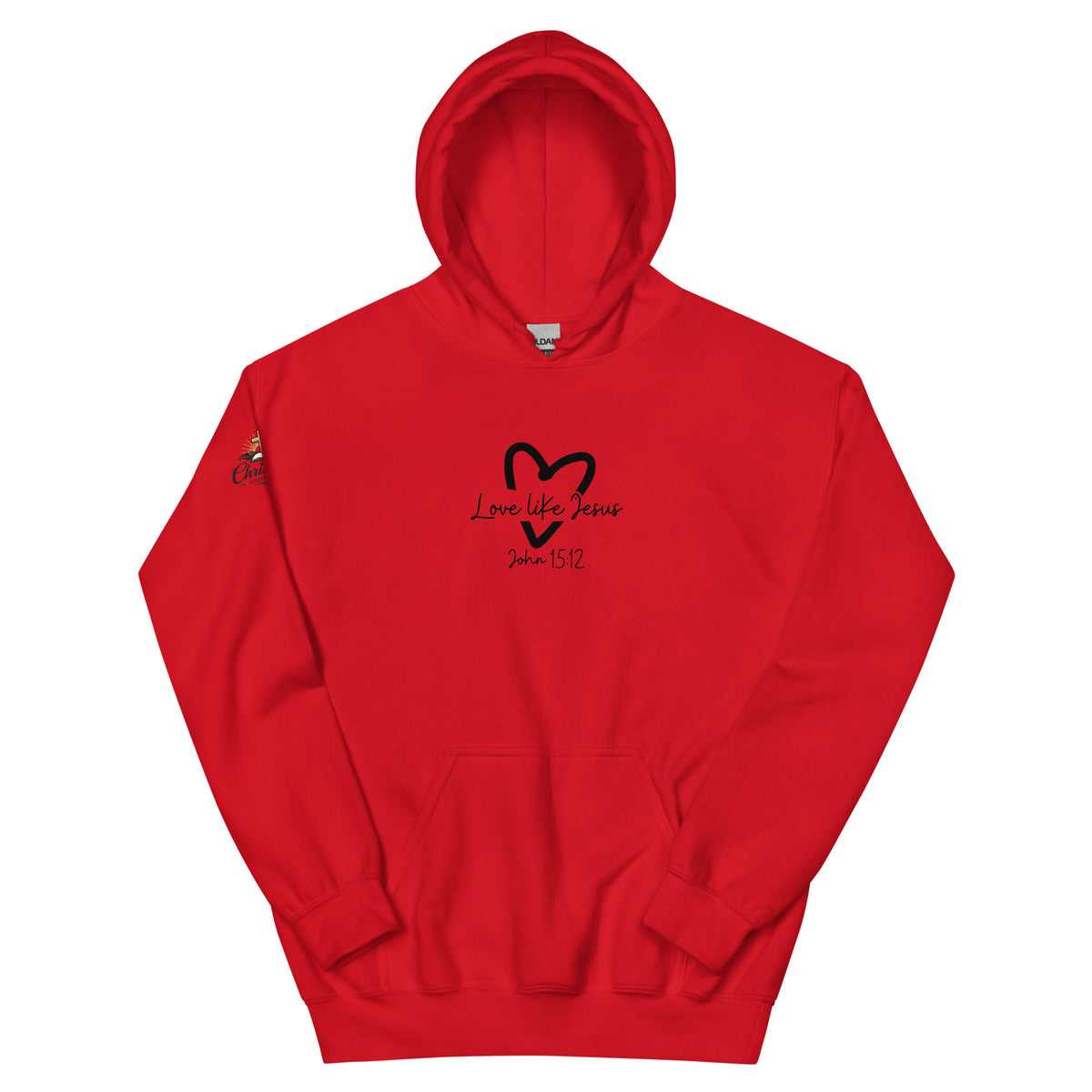 Love Like Jesus Hoodie - Red - Front View