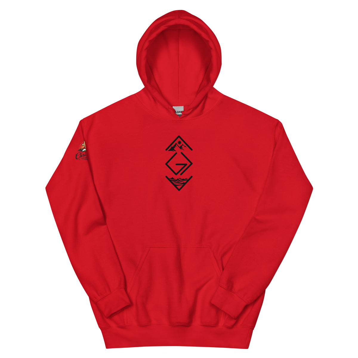 God is Greater Than Hoodie - Red - Front View