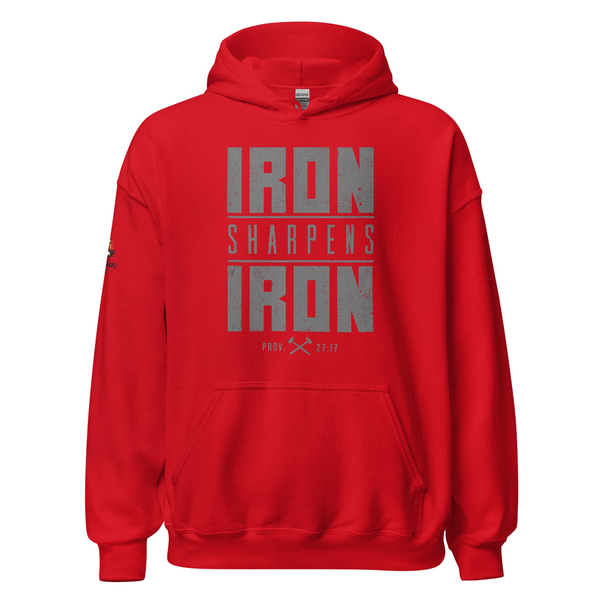 Men's Iron Sharpens Iron Hoodie - Red - Front View