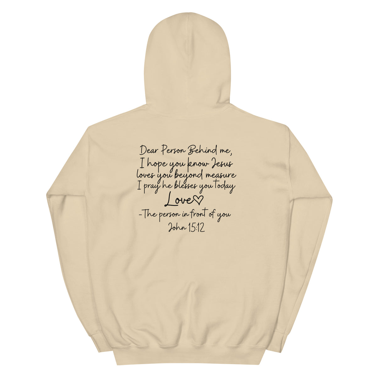 Love Like Jesus Hoodie - Sand - Back View