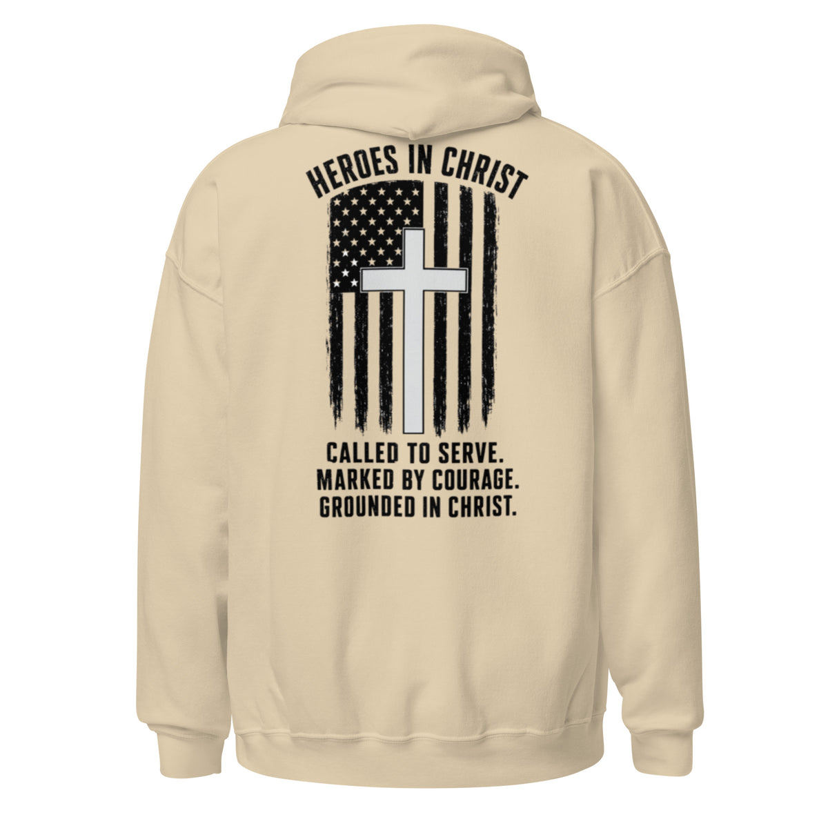 Heroes in Christ Healthcare Hoodie - Sand - Back View