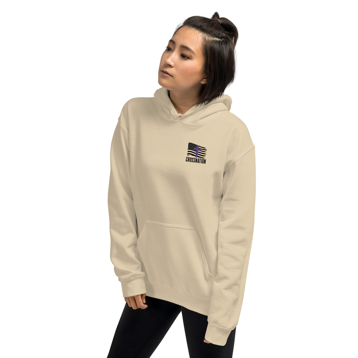 Heroes in Christ Security Hoodie - Sand - Left Front View
