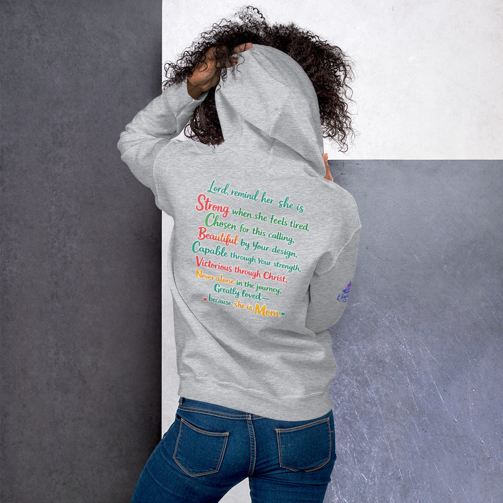 She is Mom Hoodie - Sport Grey - Back View
