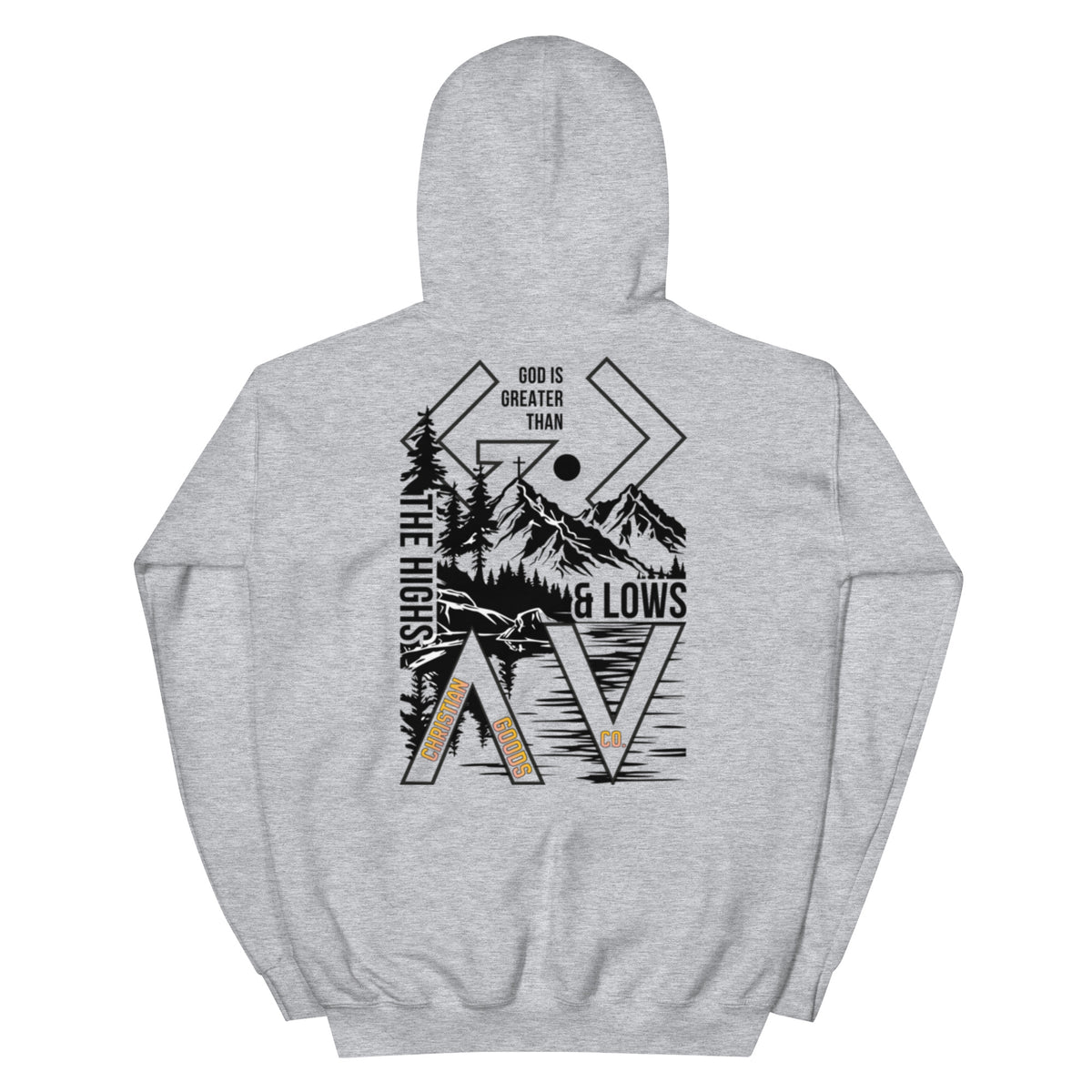 God is Greater Than Hoodie - Sport Grey - Back View