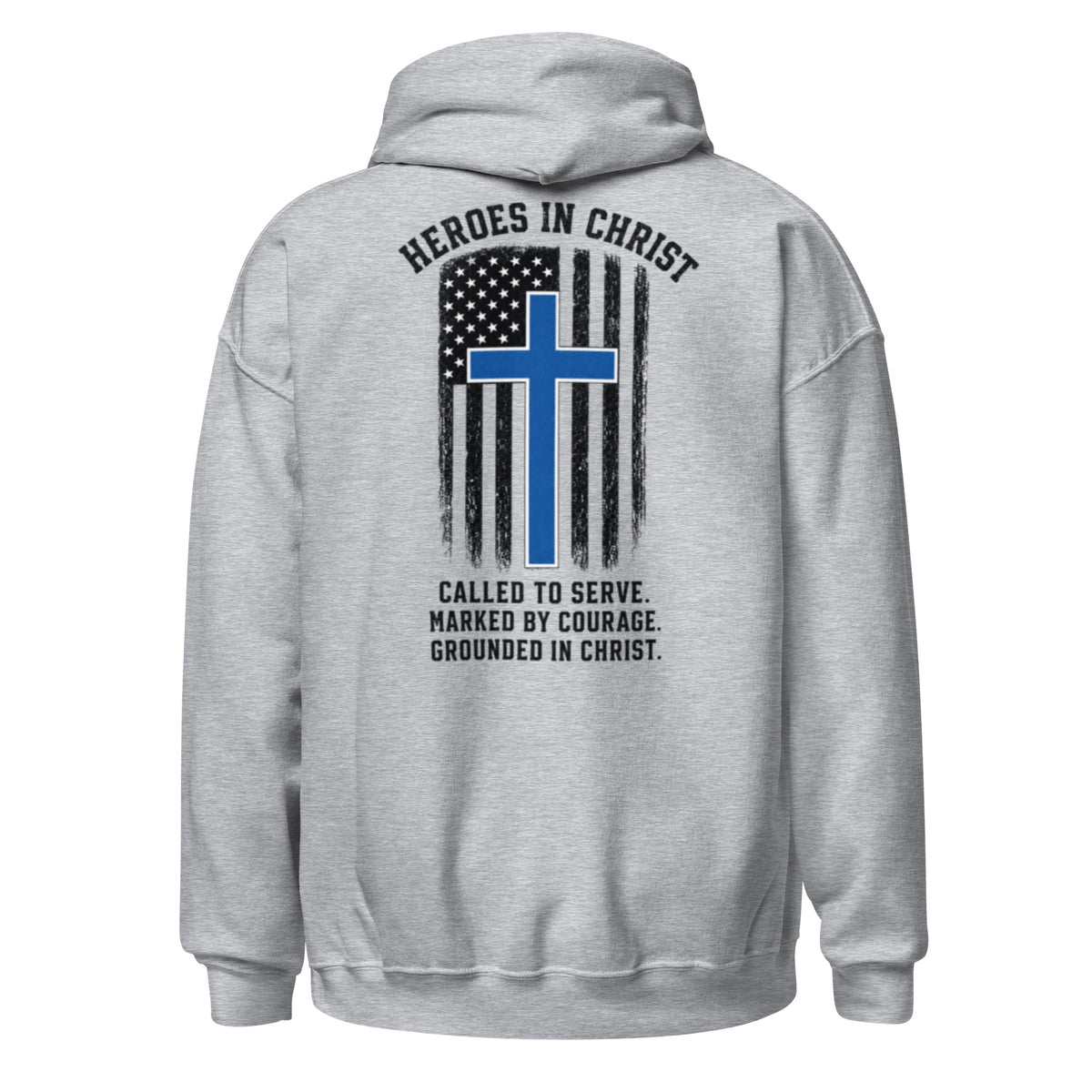 Heroes in Christ Police Hoodie - Sport Grey - Back View