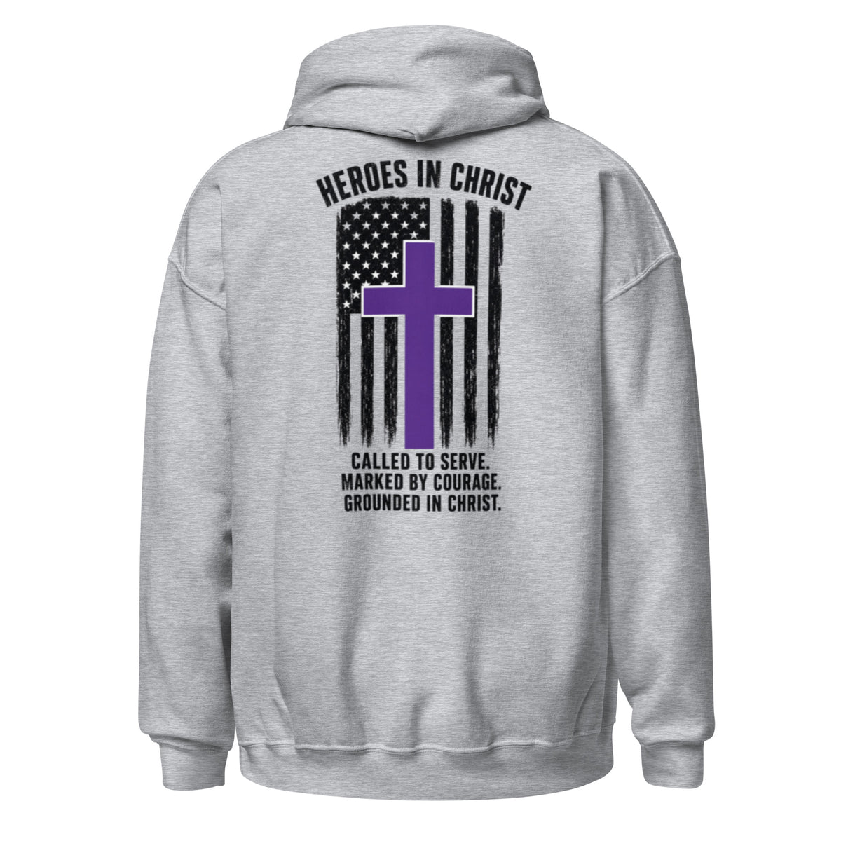 Heroes in Christ Security Hoodie - Sport Grey - Back View