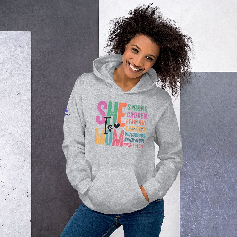 She is Mom Hoodie - Sport Grey - Front View