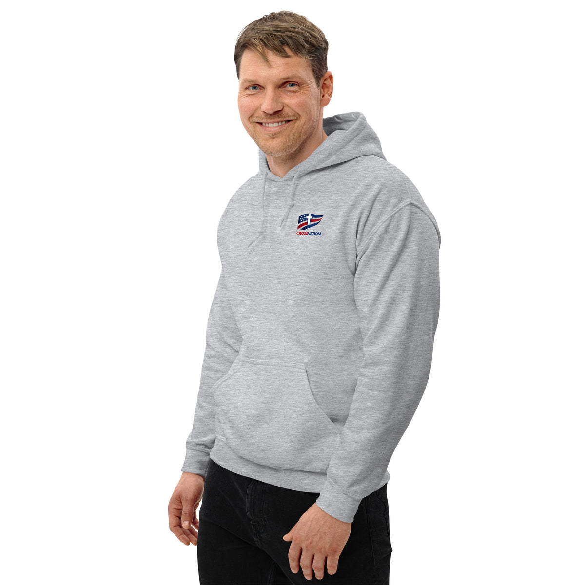 Victory in Christ Hoodie - Sport Grey - Left Front View