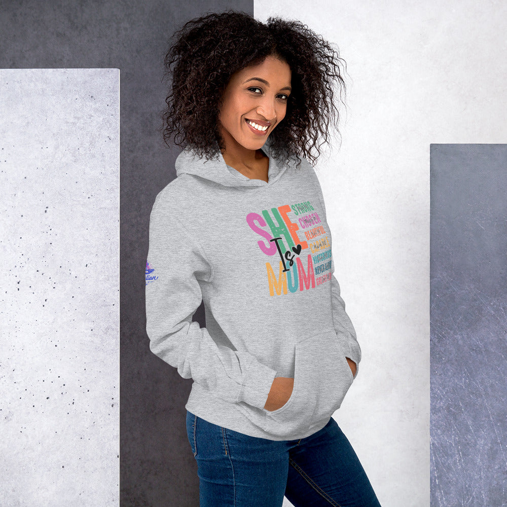 She is Mom Hoodie - Sport Grey - Right Side View