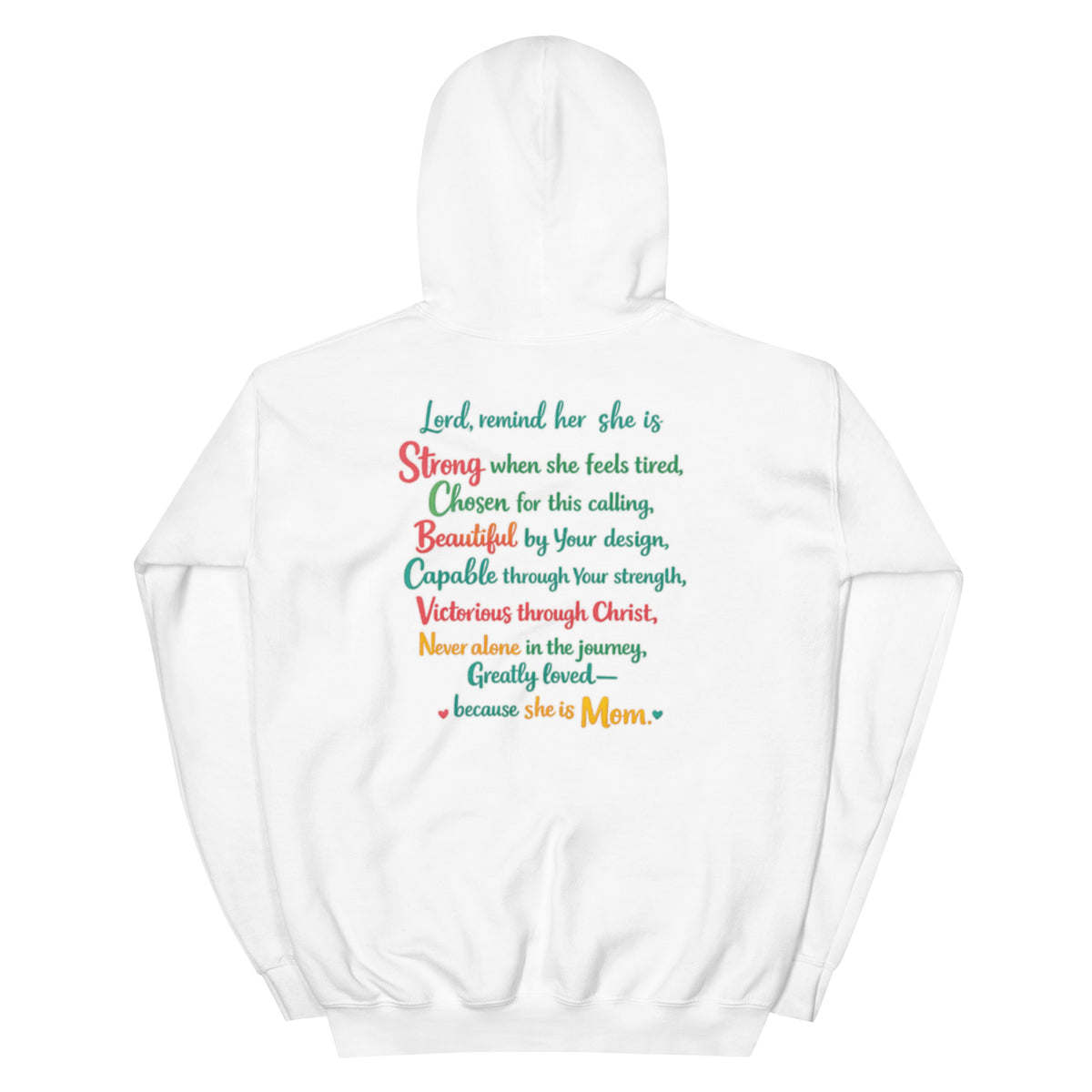 She is Mom Hoodie - White - Back View