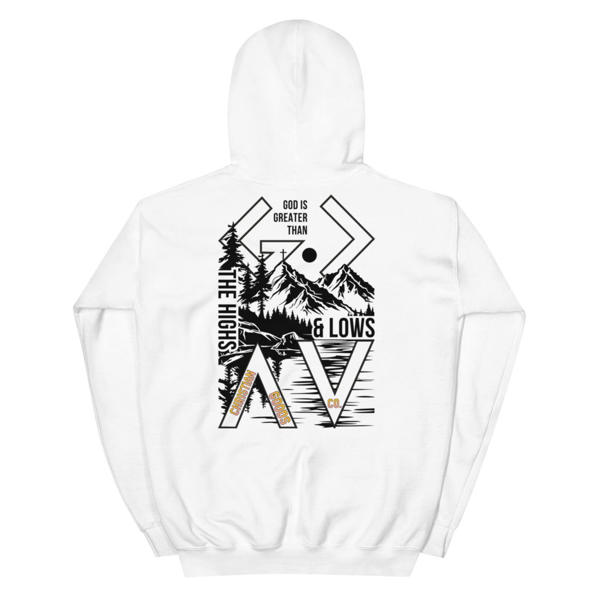 God is Greater Than Hoodie - White - Back View