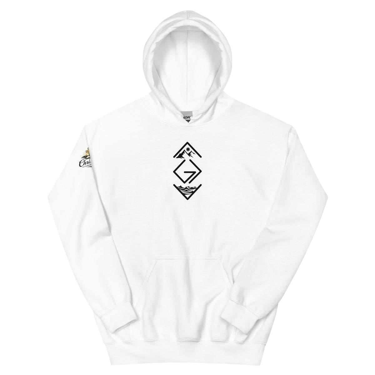 God is Greater Than Hoodie - White - Front View