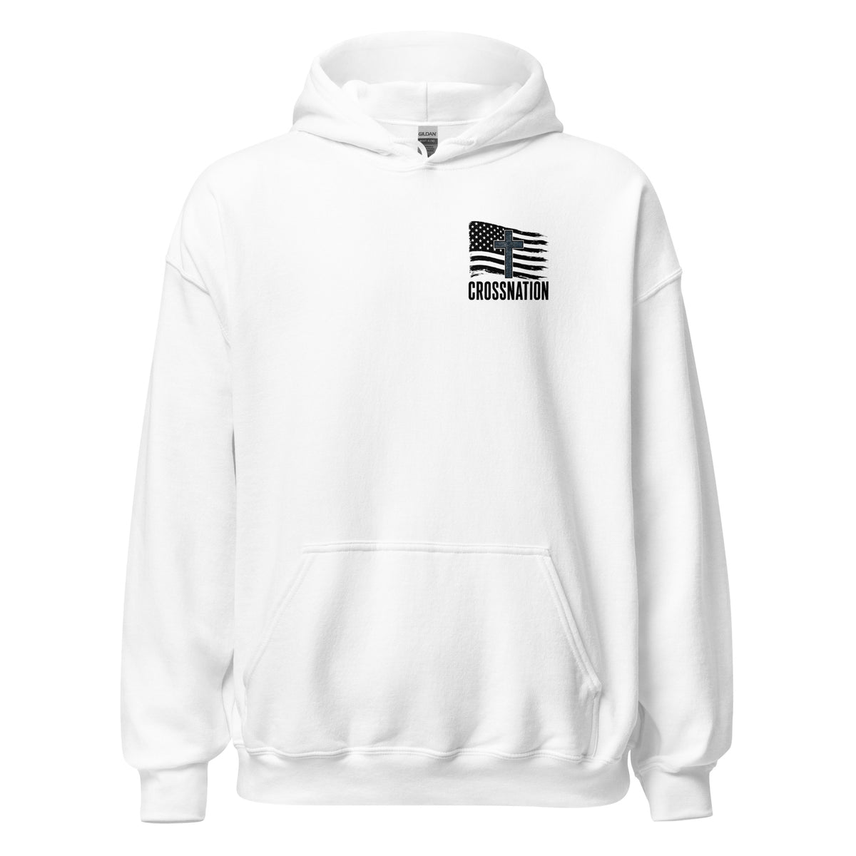 Heroes in Christ Navy Camo Hoodie - White - Front View