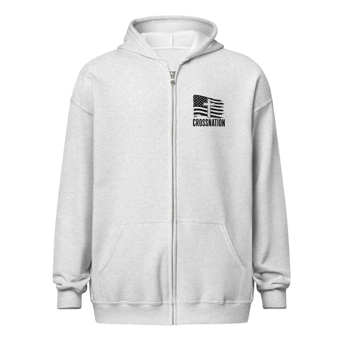 Heroes in Christ Healthcare Full Zip Hoodie - Ash - Front View