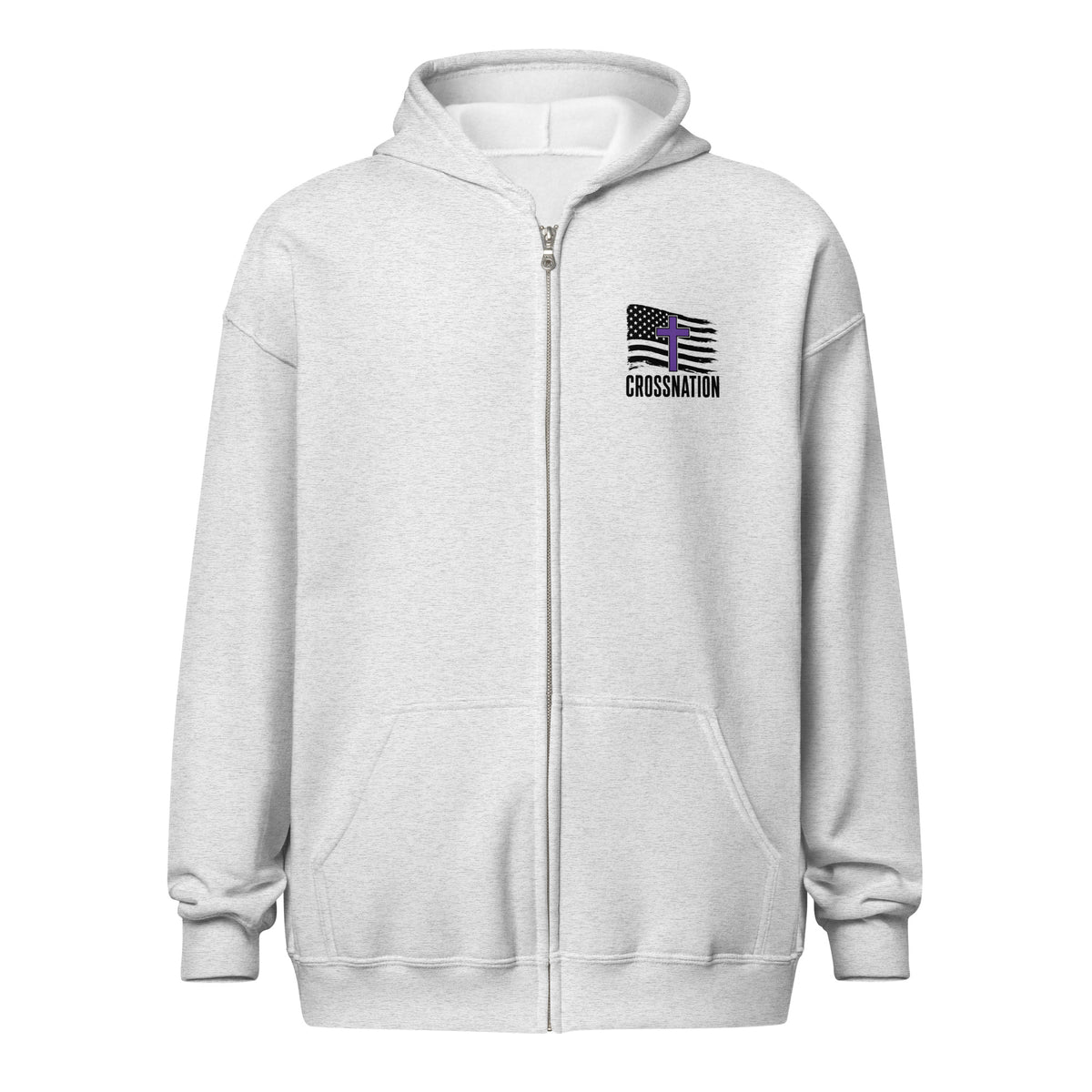 Heroes in Christ Security Full Zip Hoodie - Ash - Front View