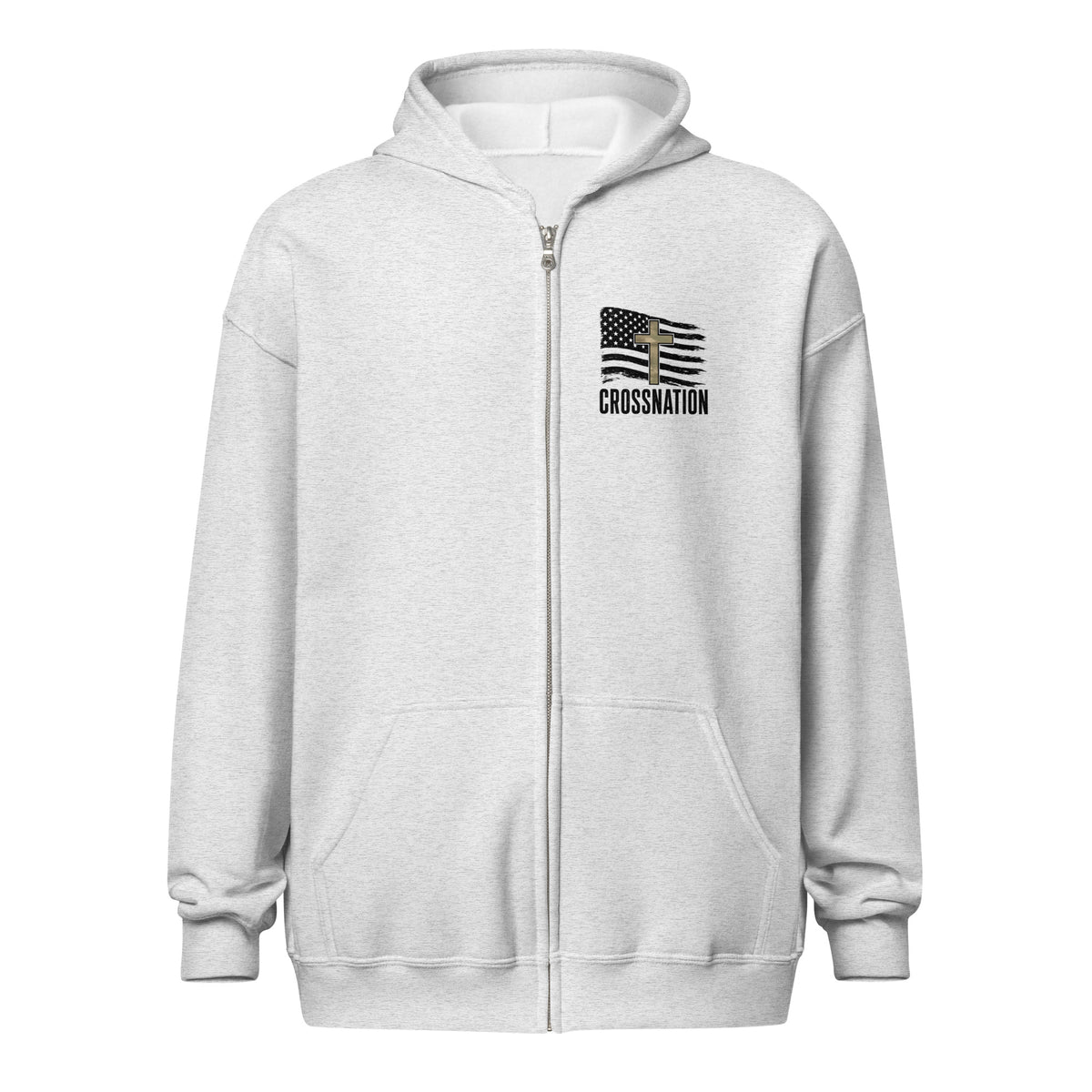 Heroes in Christ Army & Air Force Camo Full Zip Hoodie - Ash - Front View
