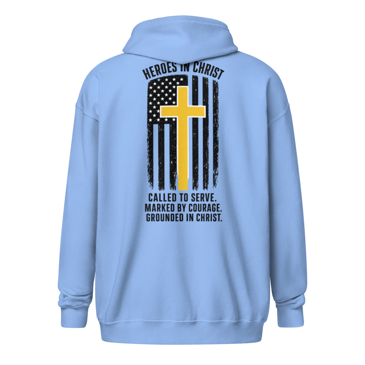 Heroes in Christ Dispatch Full Zip Hoodie - Carolina Blue - Back View