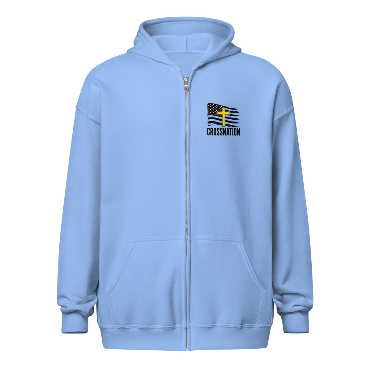 Heroes in Christ Dispatch Full Zip Hoodie - Carolina Blue - Front View
