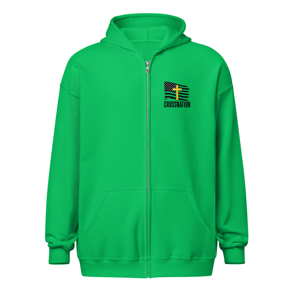 Heroes in Christ Dispatch Full Zip Hoodie - Irish Green - Front View