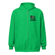 Heroes in Christ Army & Air Force Camo Full Zip Hoodie - Irish Green - Front View