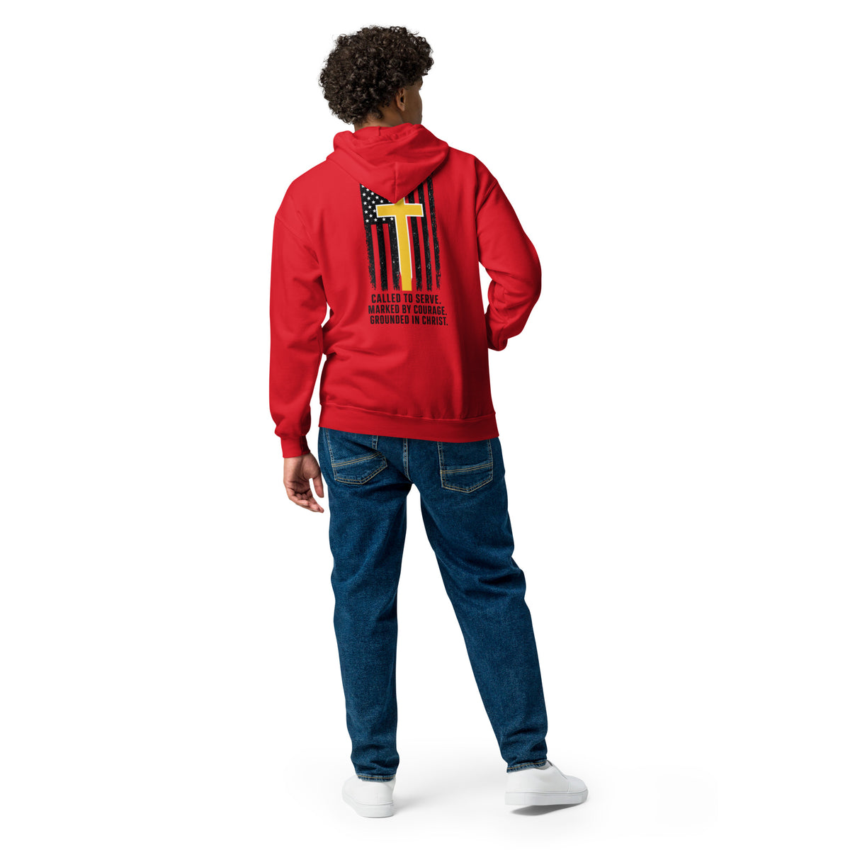 Heroes in Christ Dispatch Full Zip Hoodie - Red - Back View