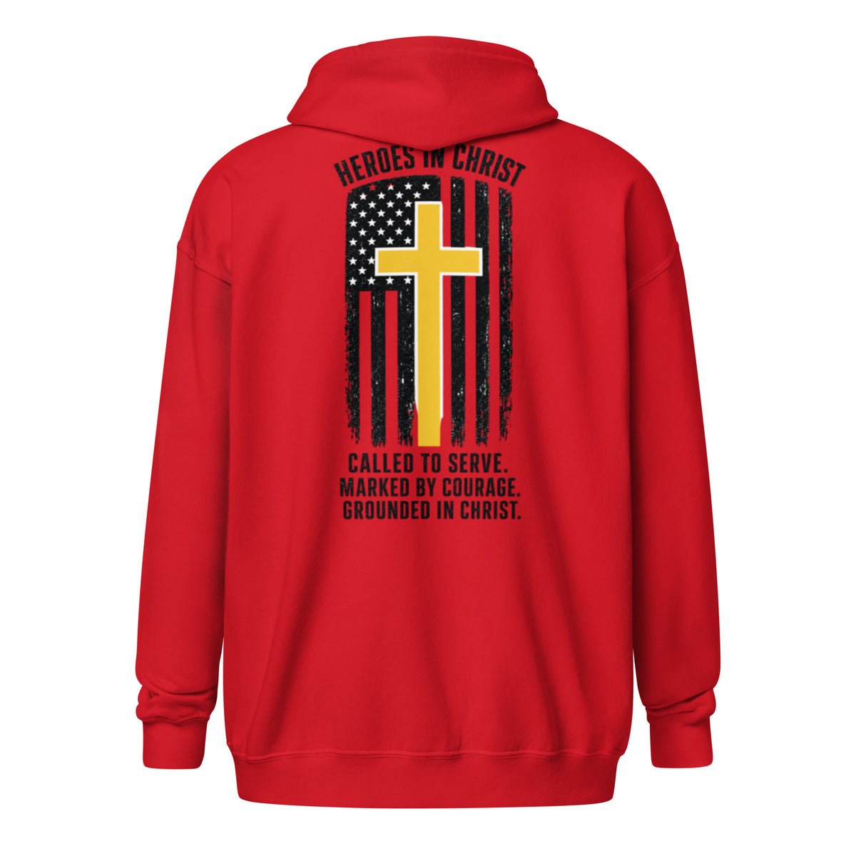 Heroes in Christ Dispatch Full Zip Hoodie - Red - Back View