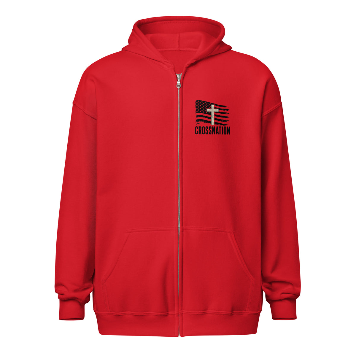 Heroes in Christ Marines Desert Camo Full Zip Hoodie - Red - Front View