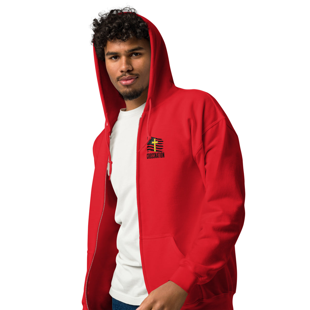 Heroes in Christ Dispatch Full Zip Hoodie - Red - Left Front View