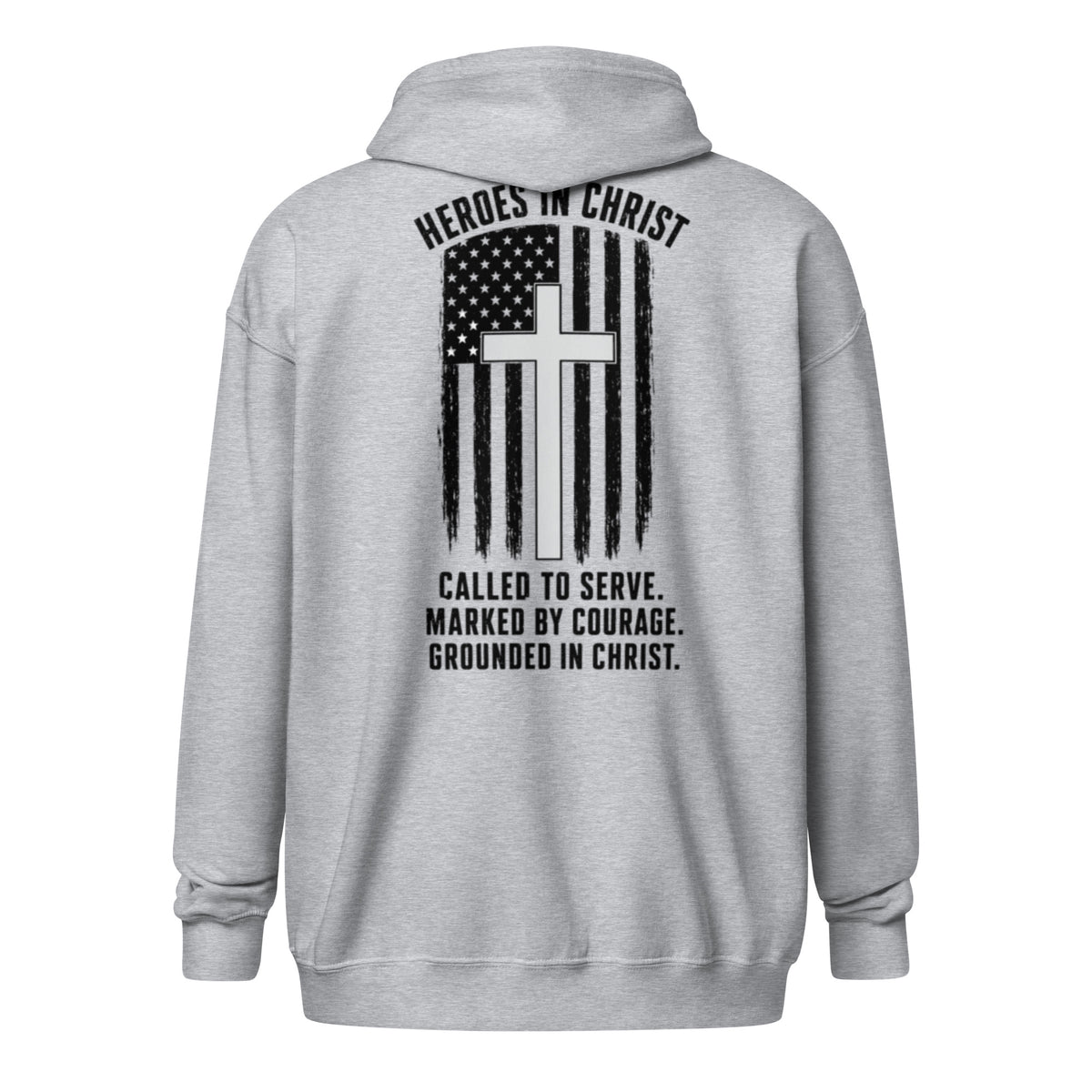 Heroes in Christ Healthcare Full Zip Hoodie - Sport Grey - Back View