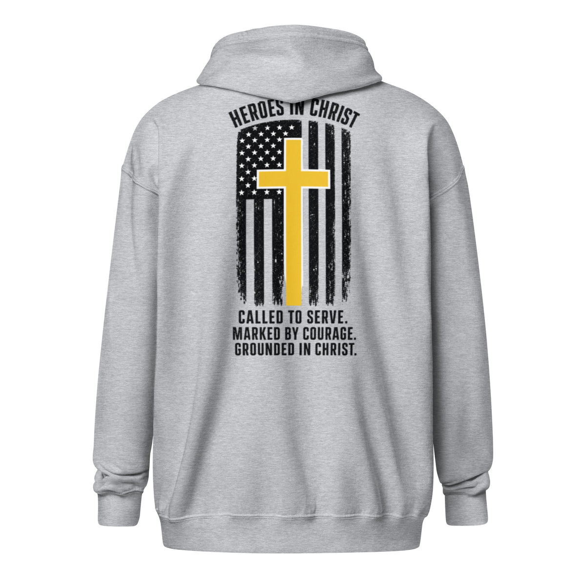 Heroes in Christ Dispatch Full Zip Hoodie - Sport Grey - Back View