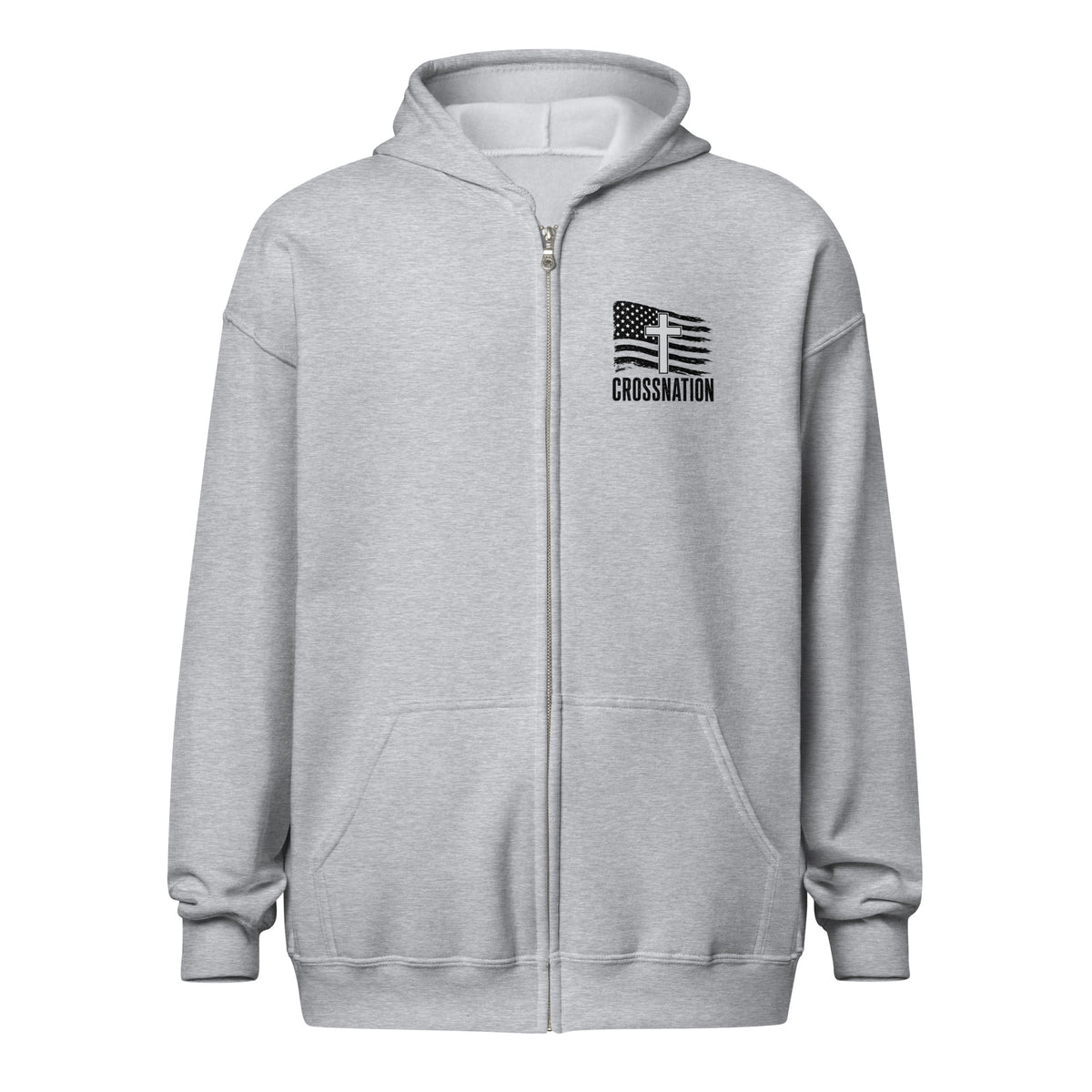 Heroes in Christ Healthcare Full Zip Hoodie - Sport Grey - Front View