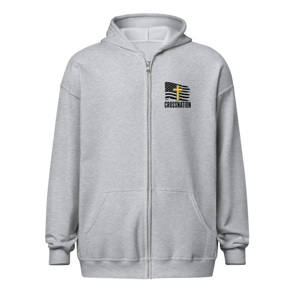Heroes in Christ Dispatch Full Zip Hoodie - Sport Grey - Front View
