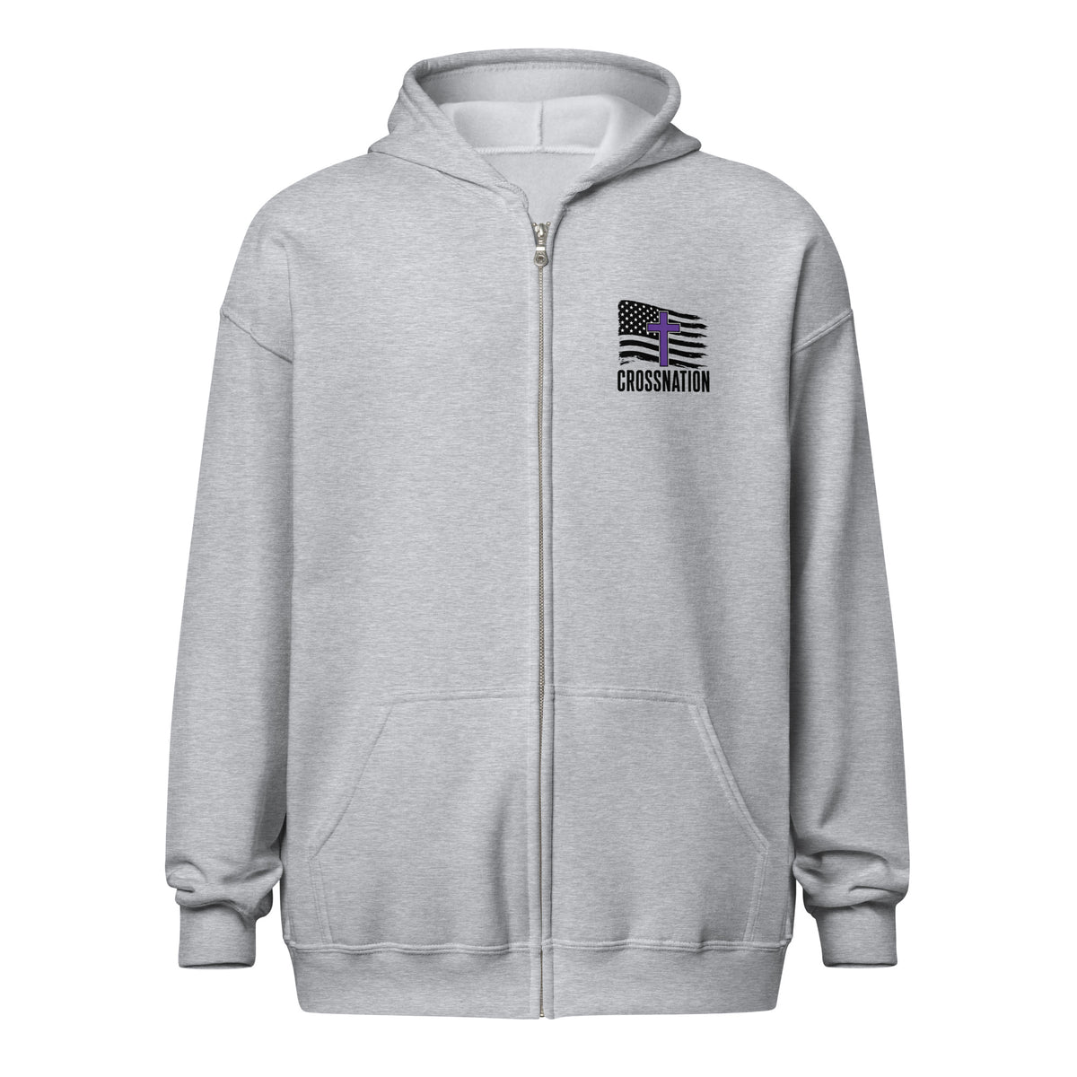 Heroes in Christ Security Full Zip Hoodie - Sport Grey - Front View