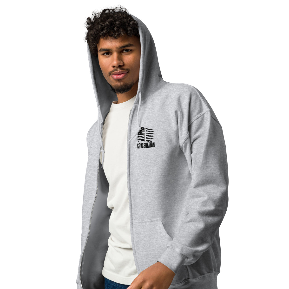 Heroes in Christ Healthcare Full Zip Hoodie - Sport Grey - Left Front View