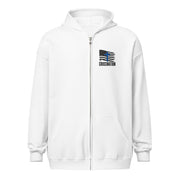 Heroes in Christ Police Full Zip Hoodie - White - Front View