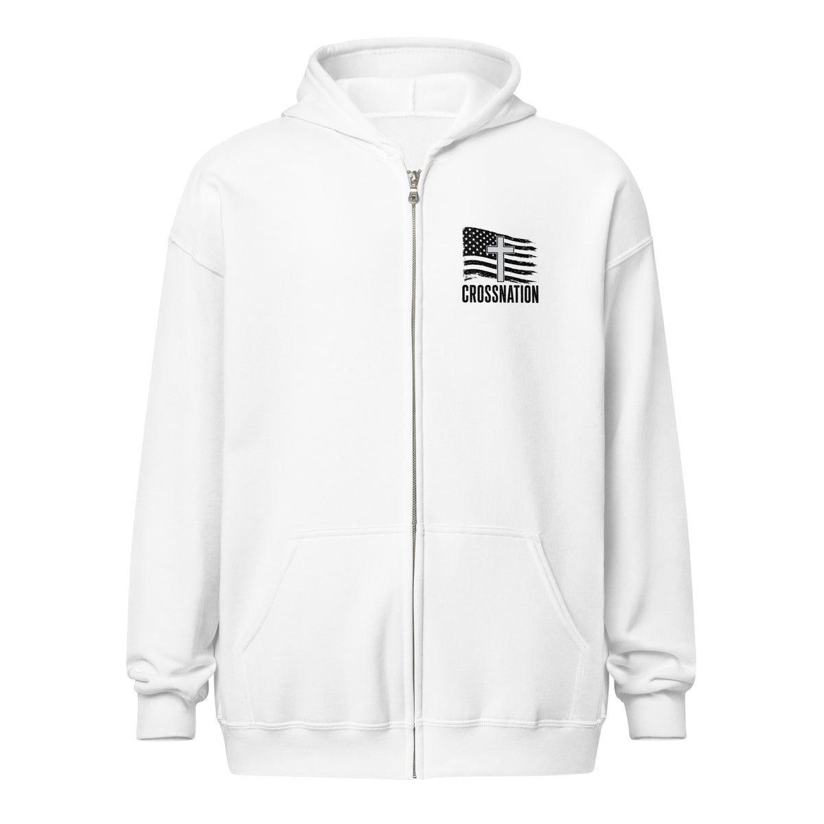 Heroes in Christ Healthcare Full Zip Hoodie - White - Front View