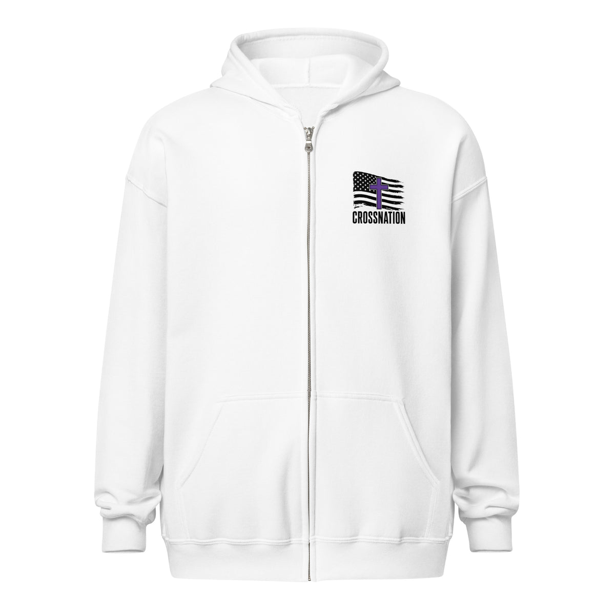 Heroes in Christ Security Full Zip Hoodie - White - Front View