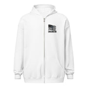 Heroes in Christ Navy Camo Full Zip Hoodie - White - Front View