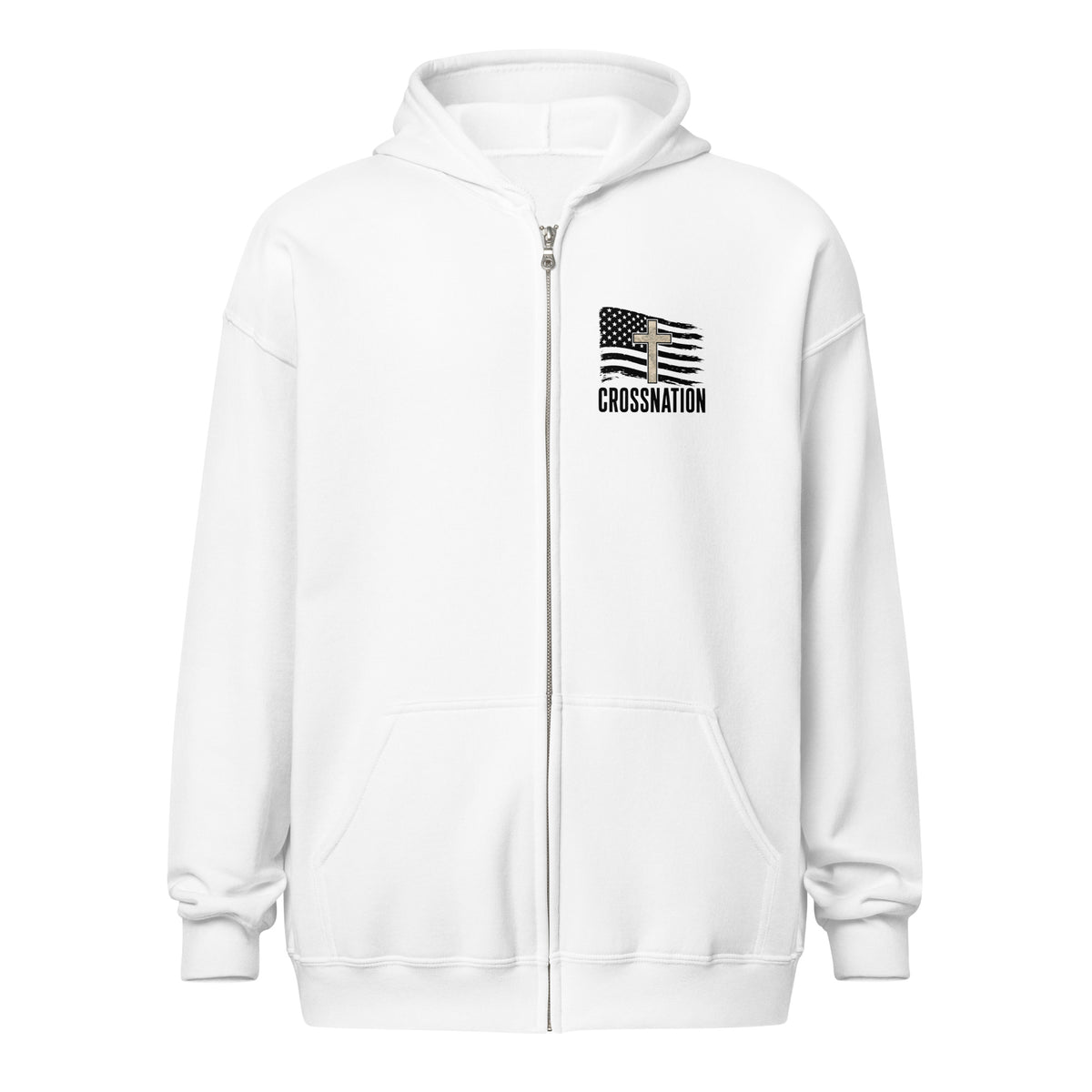 Heroes in Christ Marines Desert Camo Full Zip Hoodie - White - Front View