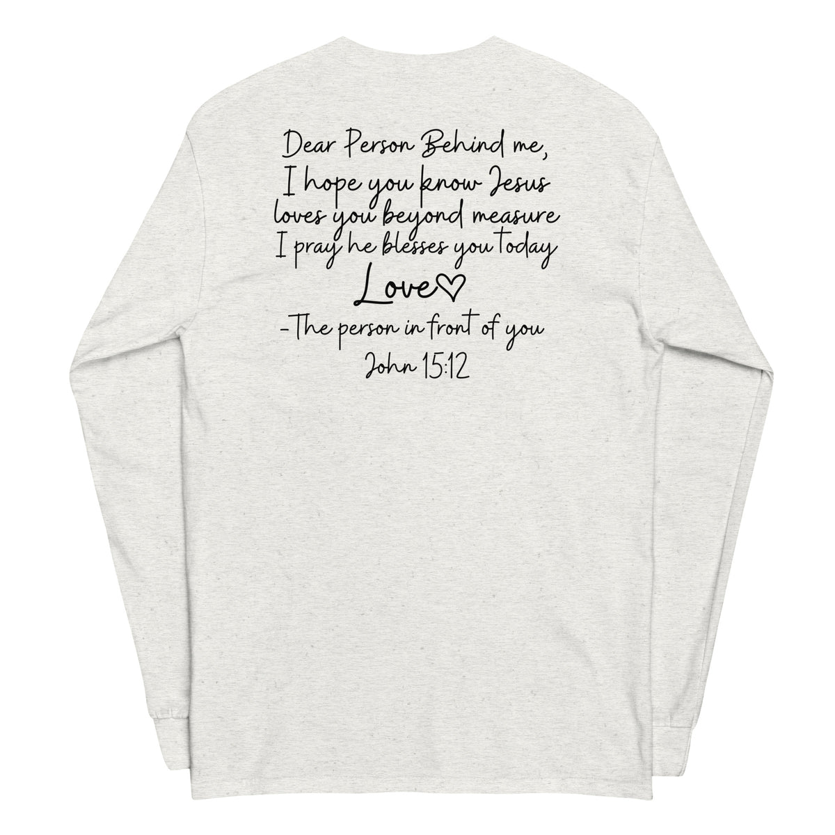 Love Like Jesus Long Sleeve Tee - Ash - Back View