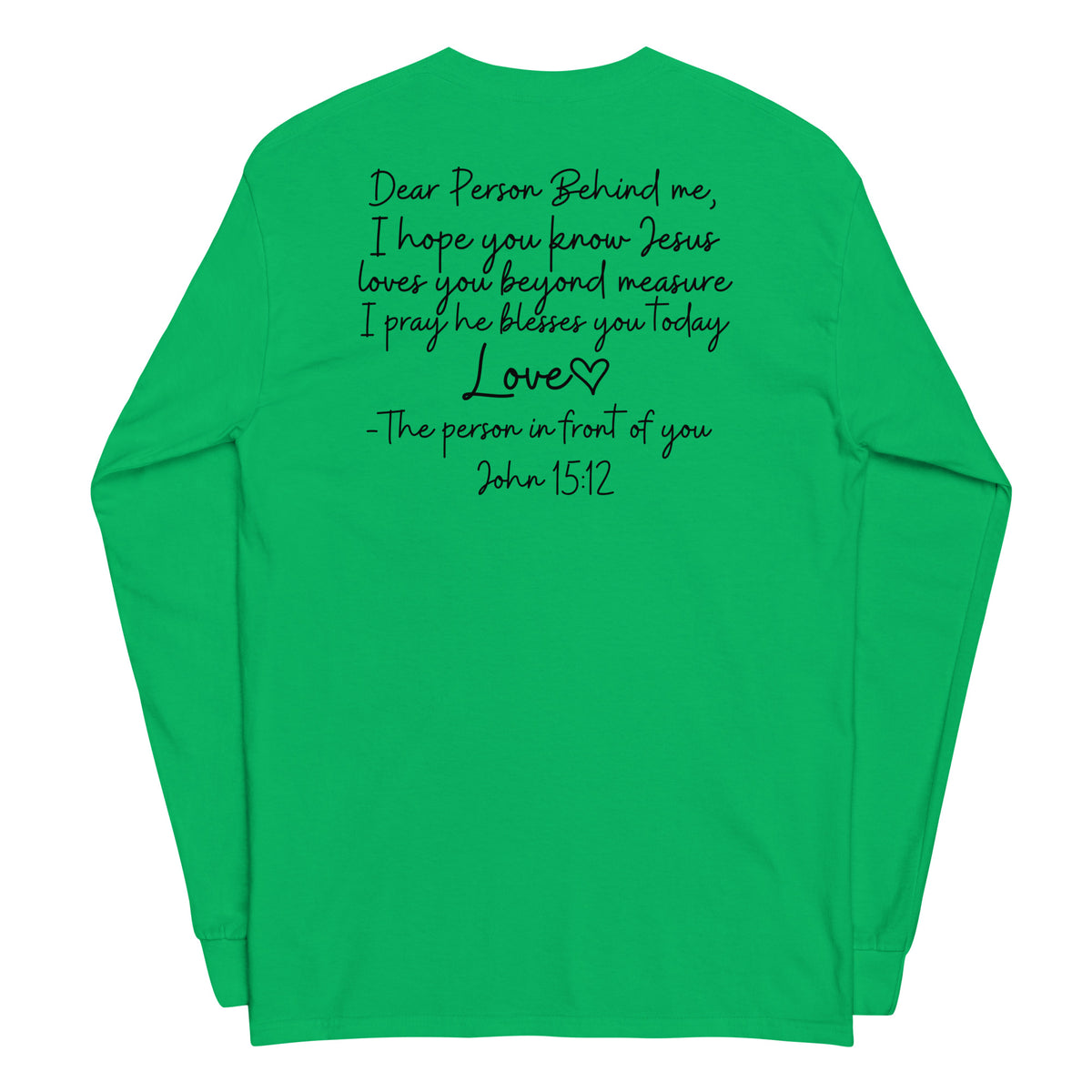 Love Like Jesus Long Sleeve Tee - Irish Green - Back View