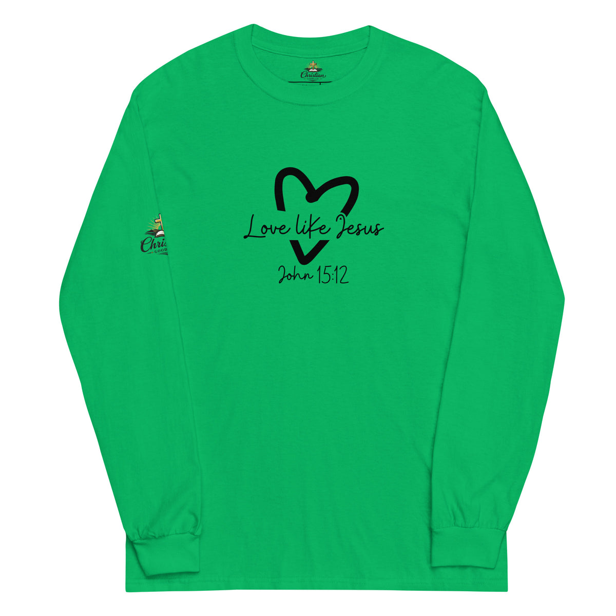 Love Like Jesus Long Sleeve Tee - Irish Green - Front View