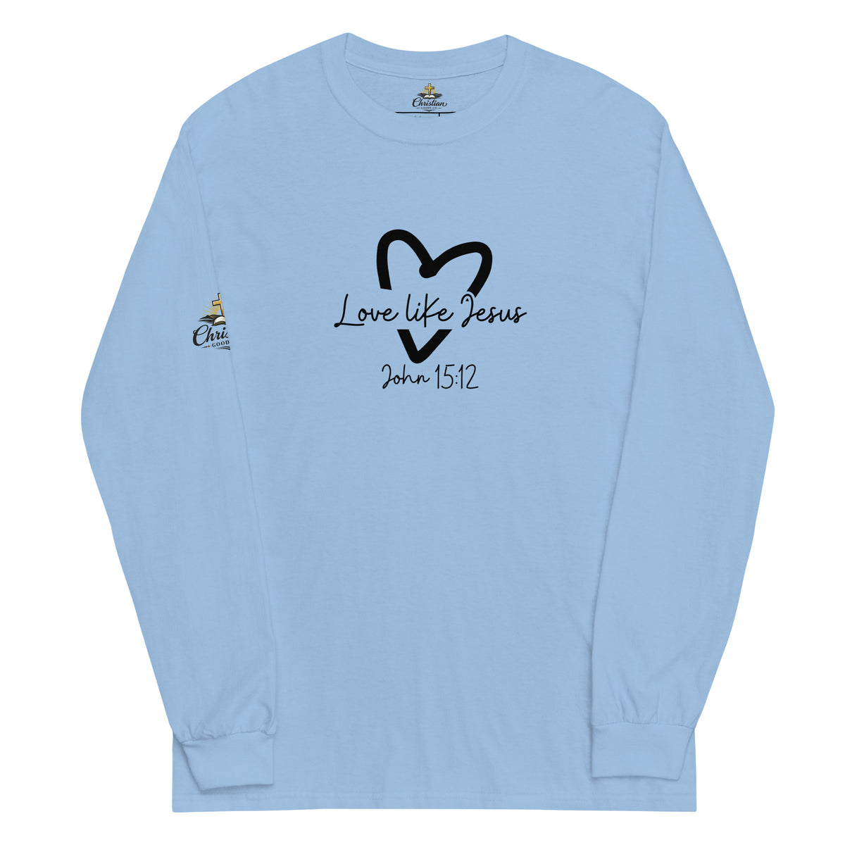 Love Like Jesus Long Sleeve Tee - Light Blue - Front View