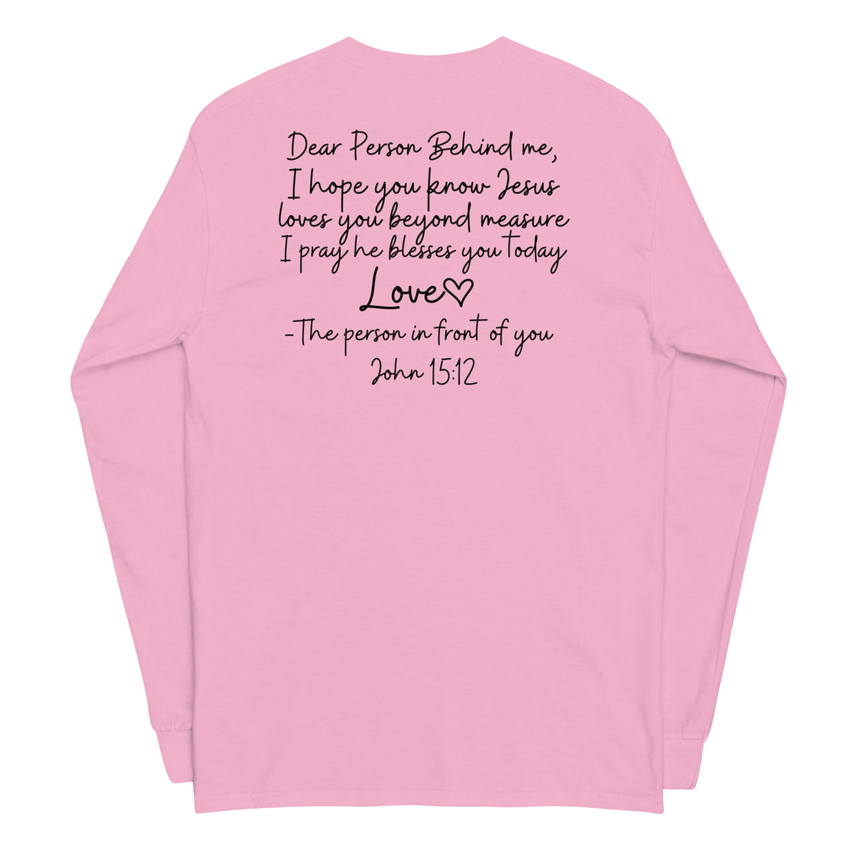 Love Like Jesus Long Sleeve Tee - Light Pink - Back View 2