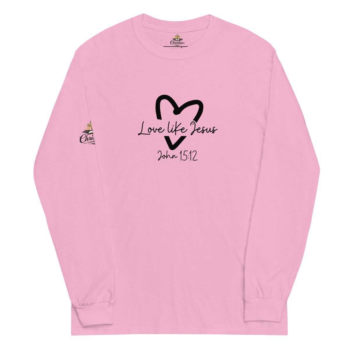 Love Like Jesus Long Sleeve Tee - Light Pink - Front View 2