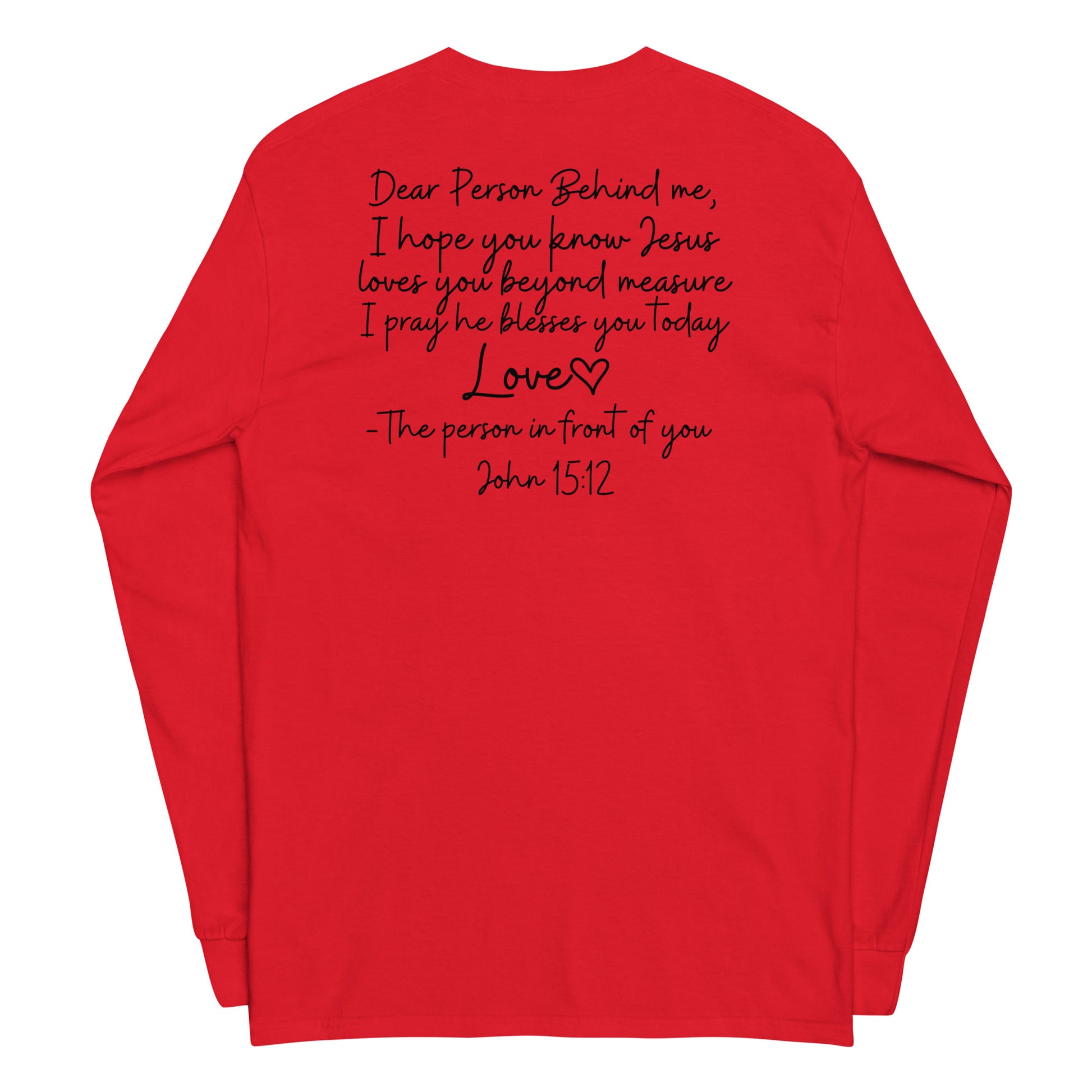 Love Like Jesus Long Sleeve Tee - Red - Back View
