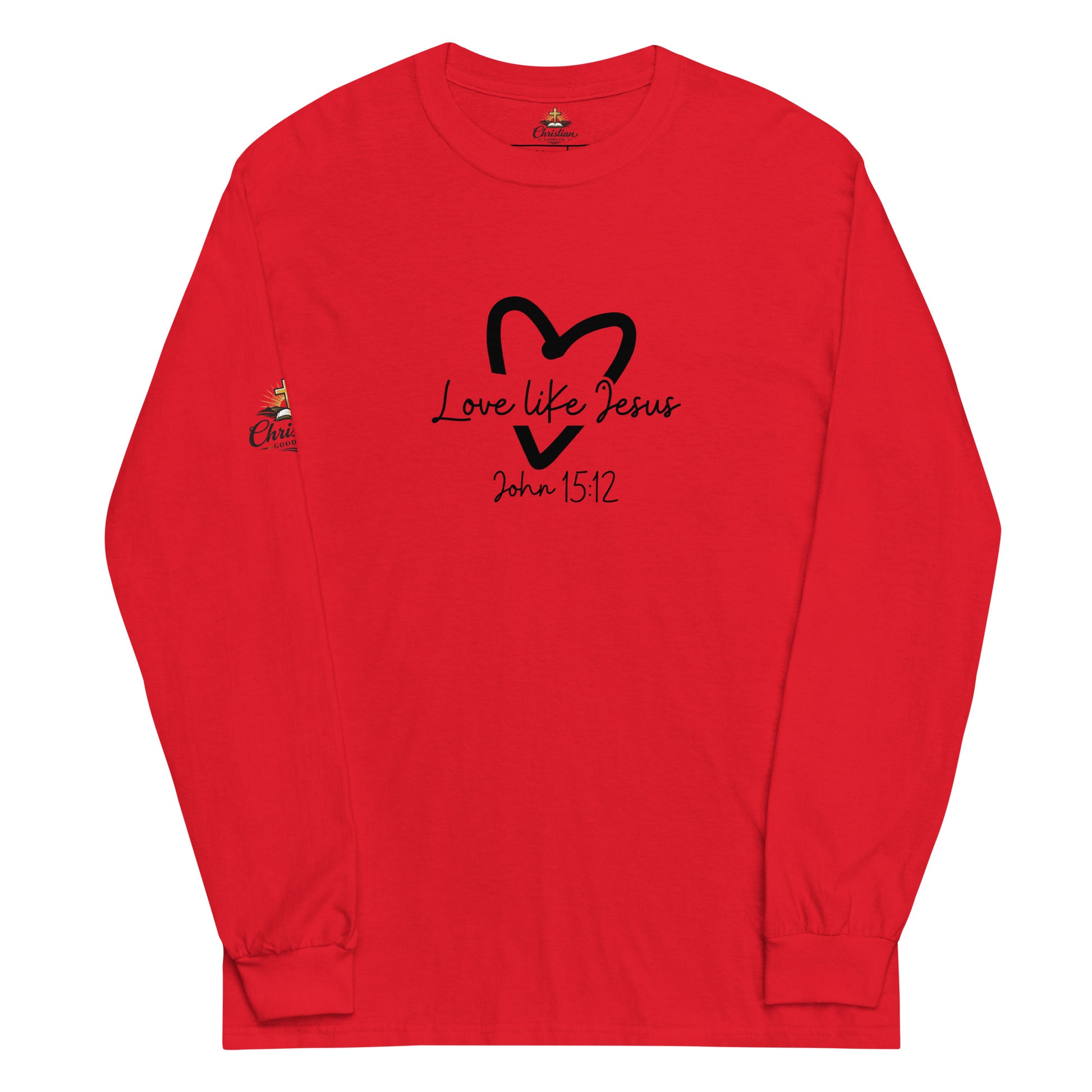 Love Like Jesus Long Sleeve Tee - Red - Front View